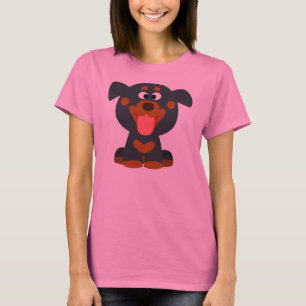Cute Cartoon Baby Rottweiler Women T-Shirt