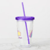 Cute Cartoon Baby Unicorn en Rainbow Acryl Drinkbeker (Links)