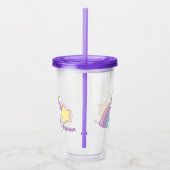 Cute Cartoon Baby Unicorn en Rainbow Acryl Drinkbeker (Rechts)