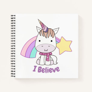 Cute Cartoon Baby Unicorn en Rainbow Notitieboek