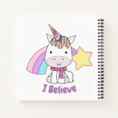 Cute Cartoon Baby Unicorn en Rainbow Notitieboek (Achterkant)