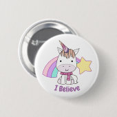 Cute Cartoon Baby Unicorn en Rainbow Ronde Button 5,7 Cm (Voorkant /achterkant)