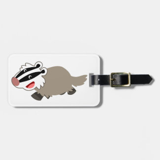 Cute Cartoon Badger Bagagelabel
