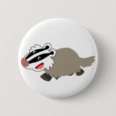 Cute Cartoon Badger Button Badge (Voorkant)