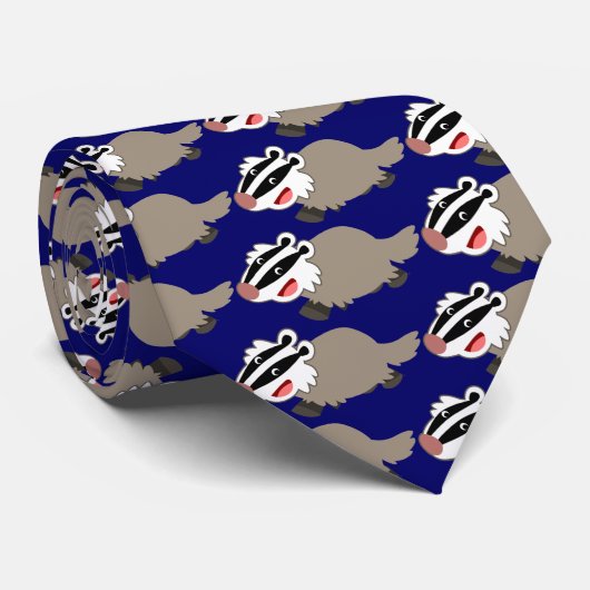 Cute Cartoon Badger Stropdas (Opgerold)