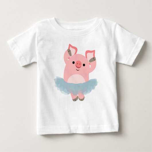 Cute Cartoon Ballerina Pig Baby T-Shirt (Voorkant)