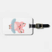 Cute Cartoon Ballerina Pig Bagagelabel (Voorkant horizontaal)