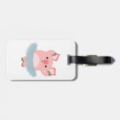 Cute Cartoon Ballerina Pig Bagagelabel (Achterkant horizontaal)