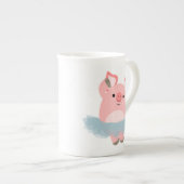 Cute Cartoon Ballerina Pig Bone China Mok (Voorkant rechts)