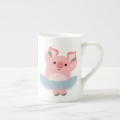Cute Cartoon Ballerina Pig Bone China Mok (Rechts)