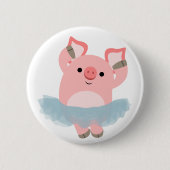 Cute Cartoon Ballerina Pig Button Badge (Voorkant)