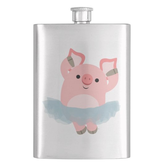 Cute Cartoon Ballerina Pig Classic Flastic Flacon (Voorkant)