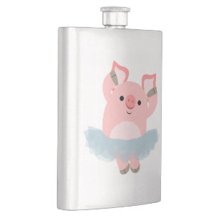 Cute Cartoon Ballerina Pig Classic Flastic Flacon
