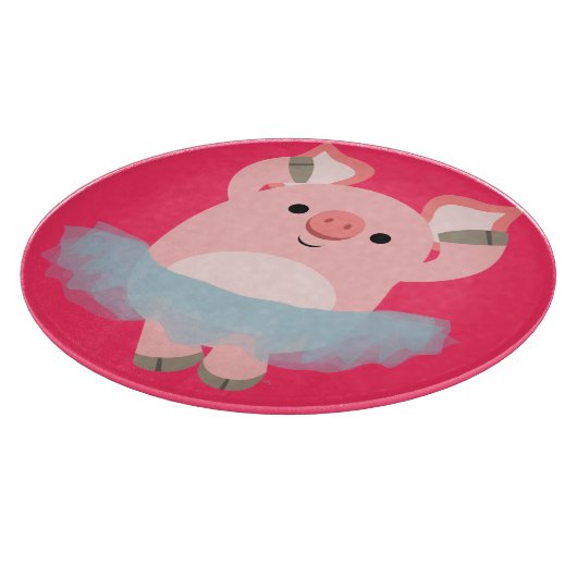 Cute Cartoon Ballerina Pig Cutting Board Snijplank (Hoek)