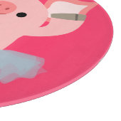 Cute Cartoon Ballerina Pig Cutting Board Snijplank (Hoek)