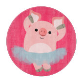 Cute Cartoon Ballerina Pig Cutting Board Snijplank (Voorkant)