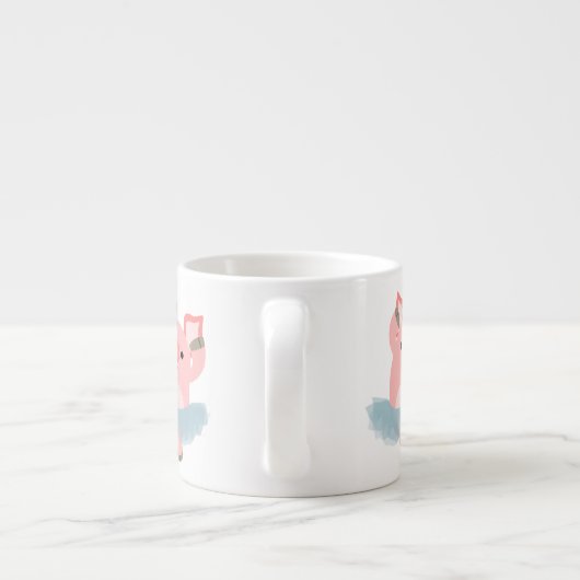 Cute Cartoon Ballerina Pig Espresso Mok (Achterkant)