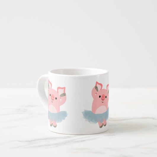Cute Cartoon Ballerina Pig Espresso Mok (Links)