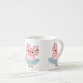 Cute Cartoon Ballerina Pig Espresso Mok (Voorkant rechts)