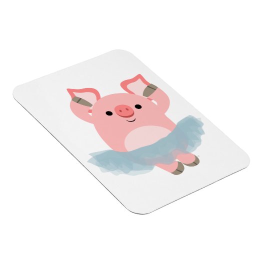 Cute Cartoon Ballerina Pig Flexible Magnet Magneet (Rechterzijde)