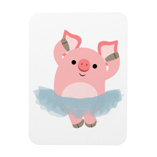 Cute Cartoon Ballerina Pig Flexible Magnet Magneet (Verticaal)