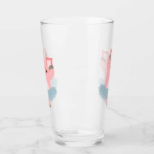 Cute Cartoon Ballerina Pig Glas (Links)