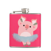 Cute Cartoon Ballerina Pig Hip Flask Heupfles (Voorkant)