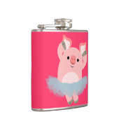 Cute Cartoon Ballerina Pig Hip Flask Heupfles (Rechts)