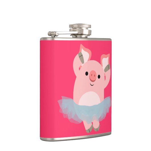 Cute Cartoon Ballerina Pig Hip Flask Heupfles (Rechts)