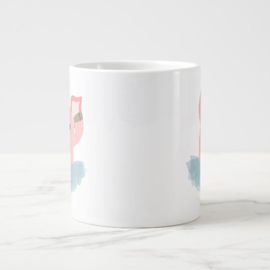 Cute Cartoon Ballerina Pig Jumbo Mok (Voorkant)