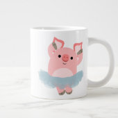 Cute Cartoon Ballerina Pig Jumbo Mok (Rechts)