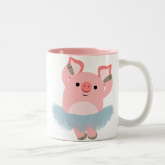 Cute Cartoon Ballerina Pig Mok