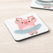 Cute Cartoon Ballerina Pig Onderzetters Set (Linkerzijde)
