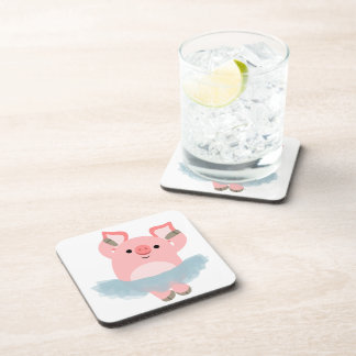 Cute Cartoon Ballerina Pig Onderzetters Set
