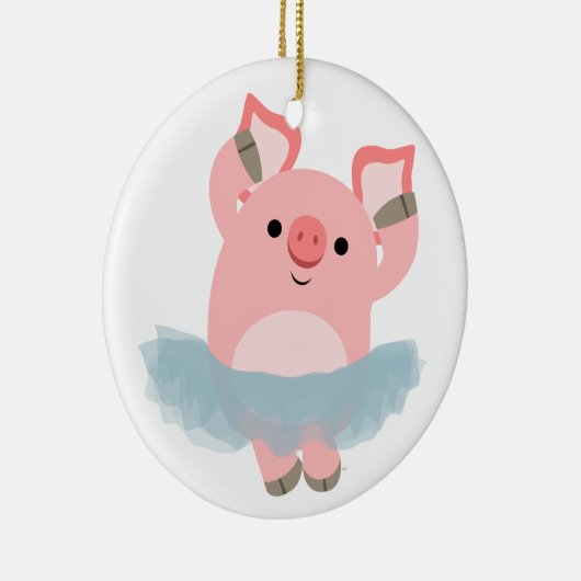 Cute Cartoon Ballerina Pig Ornament (Rechts)