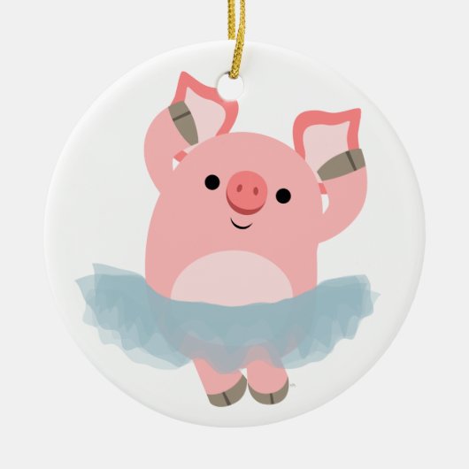 Cute Cartoon Ballerina Pig Ornament (Voorkant)