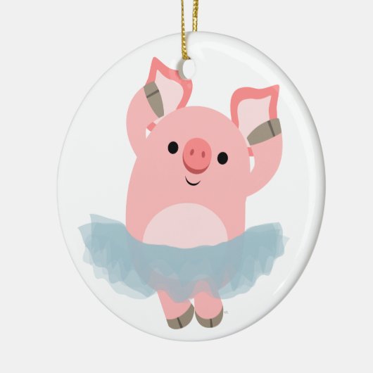 Cute Cartoon Ballerina Pig Ornament (Links)