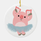 Cute Cartoon Ballerina Pig Ornament (Achterkant)