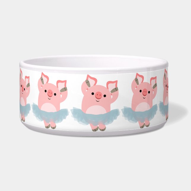 Cute Cartoon Ballerina Pig Pet Bowl Voerbakje (Links)