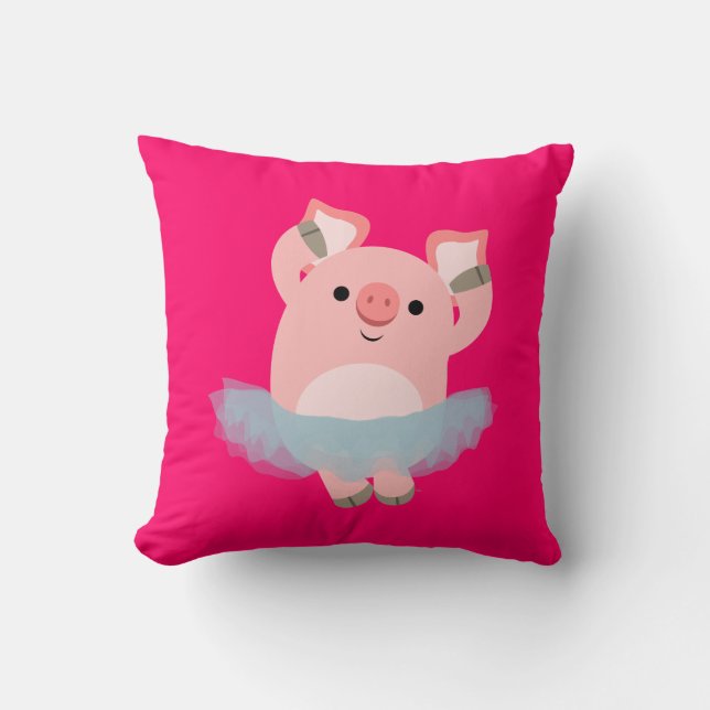 Cute Cartoon Ballerina Pig Pillow Kussen (Voorkant)