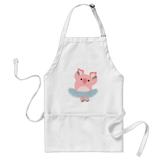Cute Cartoon Ballerina Pig Schort (Voorkant)