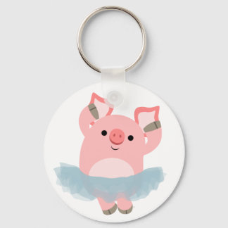 Cute Cartoon Ballerina Pig Sleutelhanger
