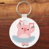 Cute Cartoon Ballerina Pig Sleutelhanger (Voorkant)
