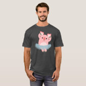 Cute Cartoon Ballerina Pig T-Shirt (Voorkant volledig)