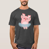 Cute Cartoon Ballerina Pig T-Shirt (Voorkant)