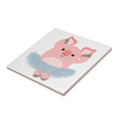 Cute Cartoon Ballerina Pig Tegel Tegeltje (Zijkant)