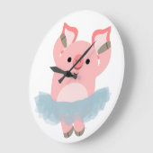 Cute Cartoon Ballerina Pig Wall klok (Hoek)