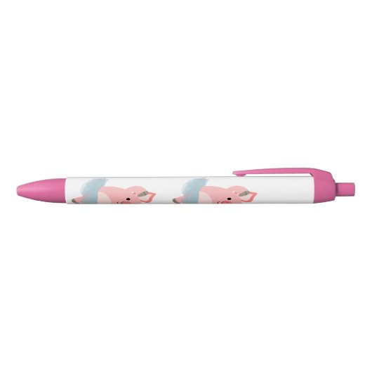Cute Cartoon Ballerina Pig Zwarte Inkt Pen (Bovenkant)