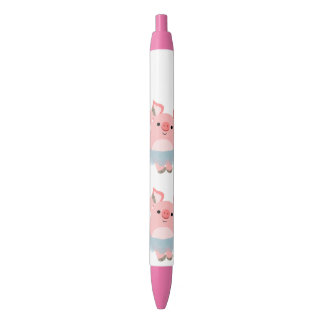 Cute Cartoon Ballerina Pig Zwarte Inkt Pen