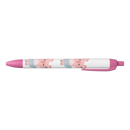 Cute Cartoon Ballerina Pig Zwarte Inkt Pen (Bodem)